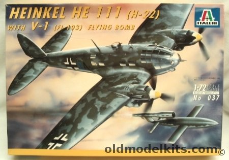 Italeri 1/72 Heinkel He-111 H-22 with V-1 (FI-103) Flying Bomb, 037 plastic model kit